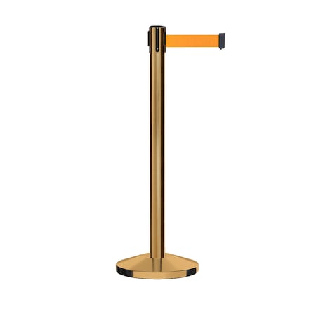 Stanchion Belt Barrier Sat.Brass Post 7.5ftFl.Org Belt